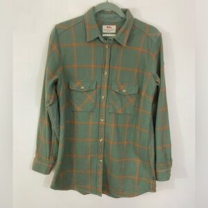Fjallraven Ovik Plaid Shirt Flannel Heavyweight Green Womens Sz Medium Gorpcore